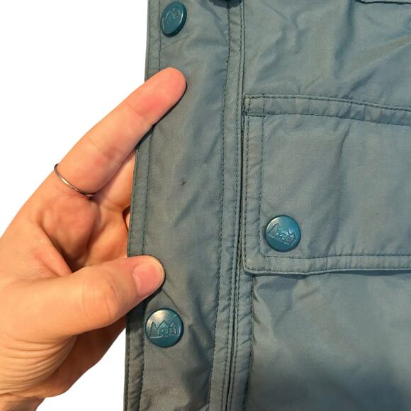 Vintage REI Green Down Filled Vest Mens Sz Large Nylon Puffer Full Zip Outdoor - Picture 8 of 16